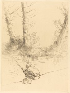 Visser (Le pecheur a la ligne) door Alphonse Legros