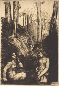 Badhuis (Les baigneuses) door Alphonse Legros