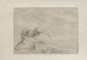 Het gras branden door Alphonse Legros