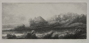 Hut in het moeras door Alphonse Legros