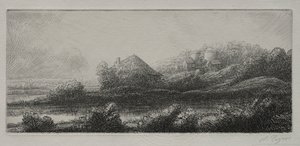 Hut in het moeras door Alphonse Legros