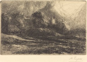 Chailli gezien in een storm door Alphonse Legros