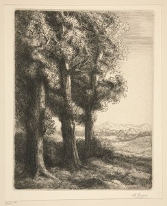 Een hoek van een bos door Alphonse Legros