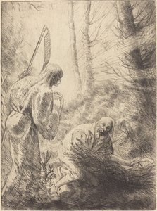 De dood en de houthakker, 2e plaat door Alphonse Legros