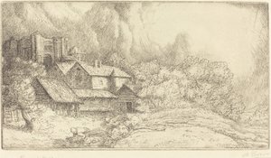 Boerderij bij het klooster door Alphonse Legros