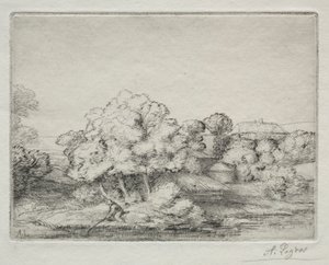 Dorp bij het meer (Hameau près du Lac) door Alphonse Legros