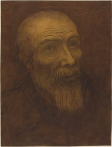 Hoofd van een Kale Man met een Baard, 1906 door Alphonse Legros