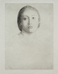 Hoofd van een jong meisje door Alphonse Legros