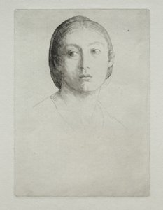 Hoofd van een jong meisje door Alphonse Legros