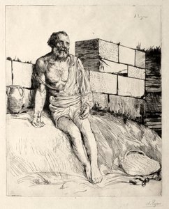 Job (Eerste Plaat) door Alphonse Legros