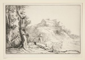 De boerderij op de heuvel door Alphonse Legros