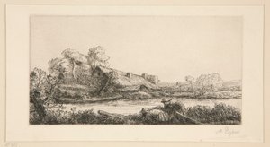 De Boerderij aan de Rivier: Avondlicht door Alphonse Legros
