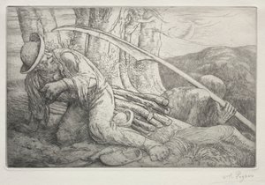 De Dood en de Houthakker (5e Plaat) door Alphonse Legros