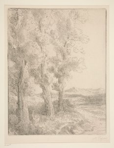 De lezeres: Les onder de bomen door Alphonse Legros
