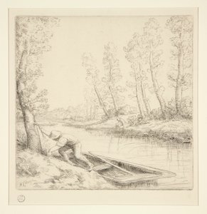 La matin sur la riviere door Alphonse Legros