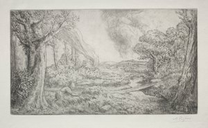 Landschap (Paysage) door Alphonse Legros