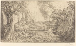 Landschap Paysage door Alphonse Legros
