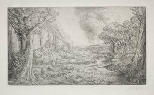 Landschap door Alphonse Legros