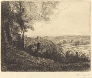 Landschap: Weg naar Horville door Alphonse Legros