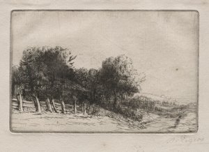 Landschap Un Paysage door Alphonse Legros