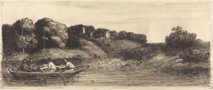 Landschap met Boot door Alphonse Legros