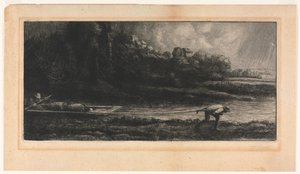 Het Landschap bij de Boot door Alphonse Legros