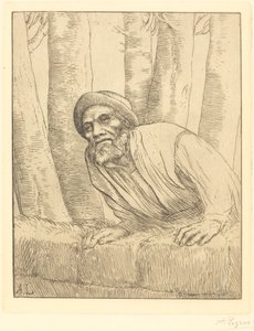 Man die een muur beklimt door Alphonse Legros