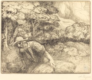 Man die foerageert door Alphonse Legros
