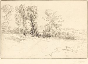 Weide in Zonneschijn door Alphonse Legros