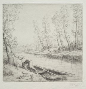 Ochtend aan de rivier (detail) door Alphonse Legros