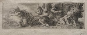 Plaat voor Bovenkant van Speldendoos door Alphonse Legros
