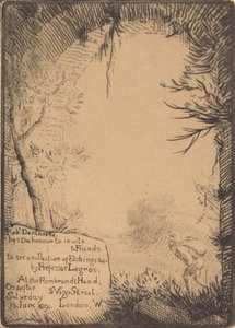 Bord gemaakt voor een Tentoonstelling bij Dunthorne door Alphonse Legros
