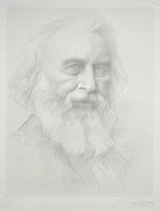 Portret van Henry Wadsworth Longfellow (2e plaat) door Alphonse Legros