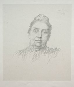 Portret van Madame Kemp, Vooraanzicht (3e Plaat) door Alphonse Legros