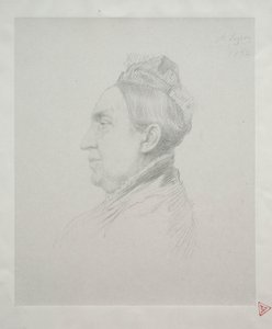 Portret van Madame Kemp in Profiel (2e Plaat) door Alphonse Legros