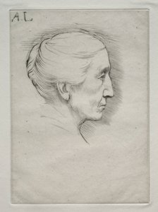 Portret van Mme. Emily Hughes 1e plaat door Alphonse Legros