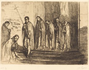 Processie die een Kerk Verlaat