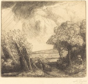 Herinnering aan het meer van Trasimeno door Alphonse Legros