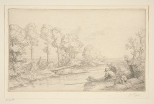 Rust aan de rivier door Alphonse Legros