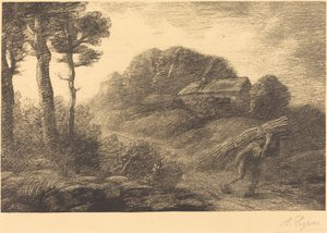 Terugkeer van de Houtverzamelaar, 2e plaat (Le retour du fagotier) door Alphonse Legros