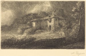 Ruïnes van een kasteel door Alphonse Legros
