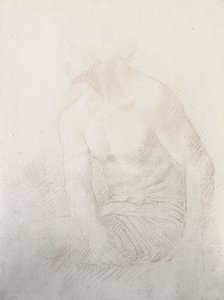 Zittende mannelijke naakt door Alphonse Legros