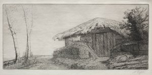 Schapenstal op de heuvel (Bergerie sur le Coteau) door Alphonse Legros