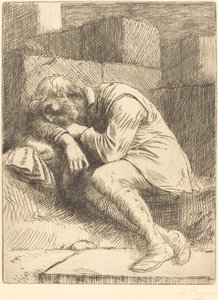Slapende bedelaar (Mendiant endormi) door Alphonse Legros
