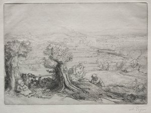 Souvenir van een vallei in Bourgondië door Alphonse Legros