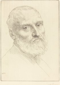 Studie voor hoofd van een man door Alphonse Legros