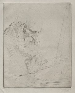 Studie van een man die leest door Alphonse Legros
