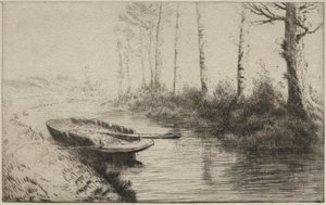 Het kanaal, ochtend door Alphonse Legros