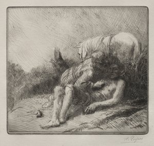 De barmhartige Samaritaan door Alphonse Legros