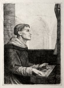 De monnik aan het orgel door Alphonse Legros